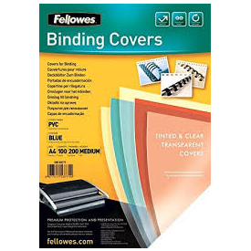 Fellowes 53762 PVC COVER A4 240 MICRONS CLEAR 100 PK