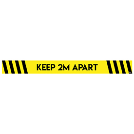 Avery Yellow and Black COVID-19 Pre-Printed 2m Keep Apart Floor Sticker