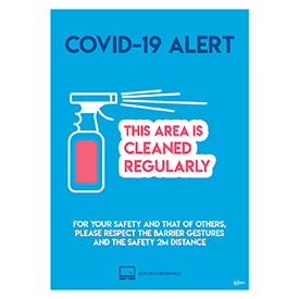Avery A4 COVID-19 Pre-Printed Cleaned Regularly Poster