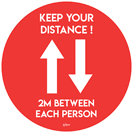 Avery Round COVID-19 Pre-Printed 2m Keep Distance Floor Sticker