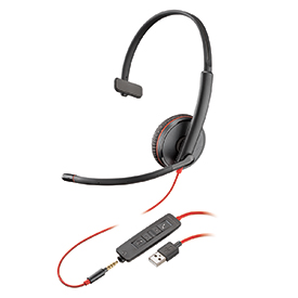 Poly Blackwire C3215 USB-A Monaural Headset